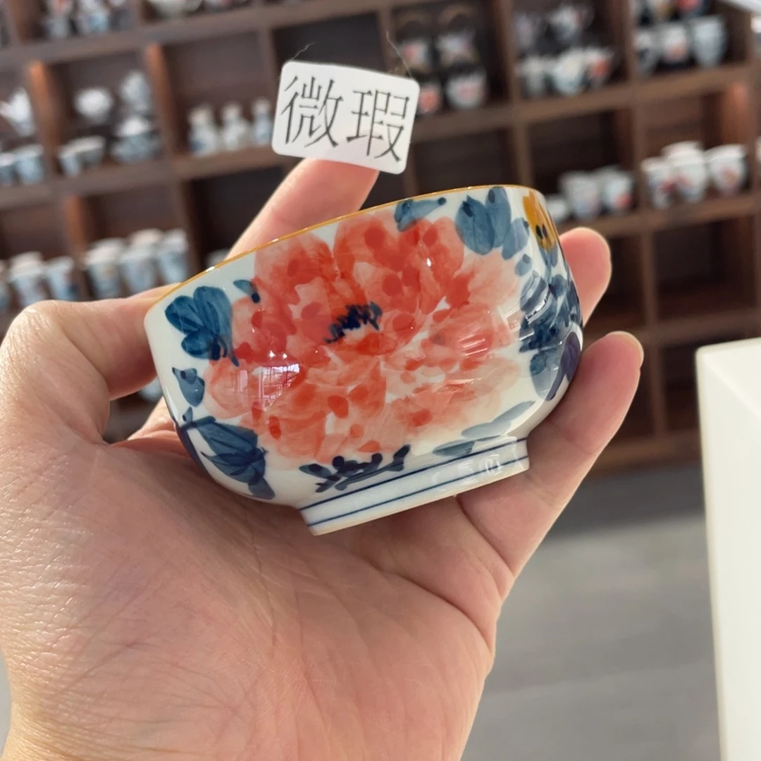 釉下手绘茶具微瑕