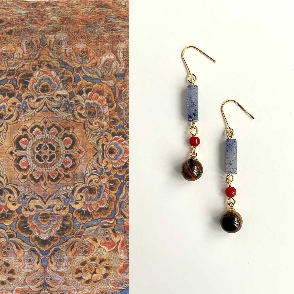 国风原创手作古典新中式耳钉文艺复古耳环古风汉