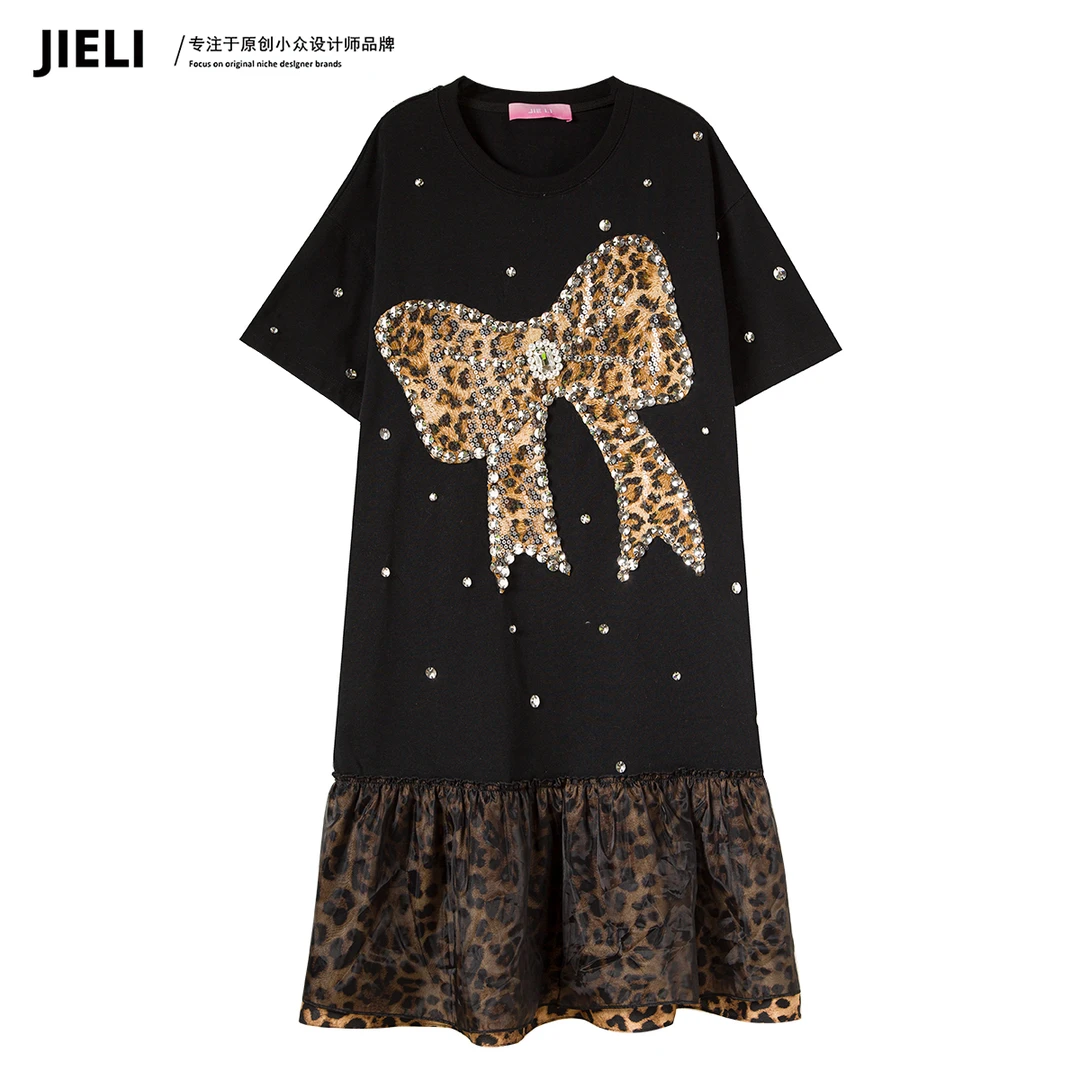 JIE LI/街力设计师高级感夏季中长款显瘦气质T裙女Y8876