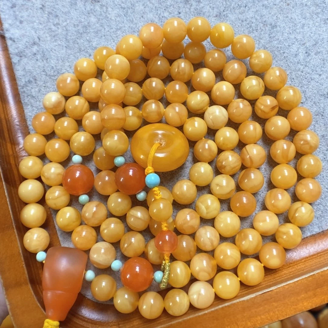 蜜蜡项链未镶嵌蜜蜡108