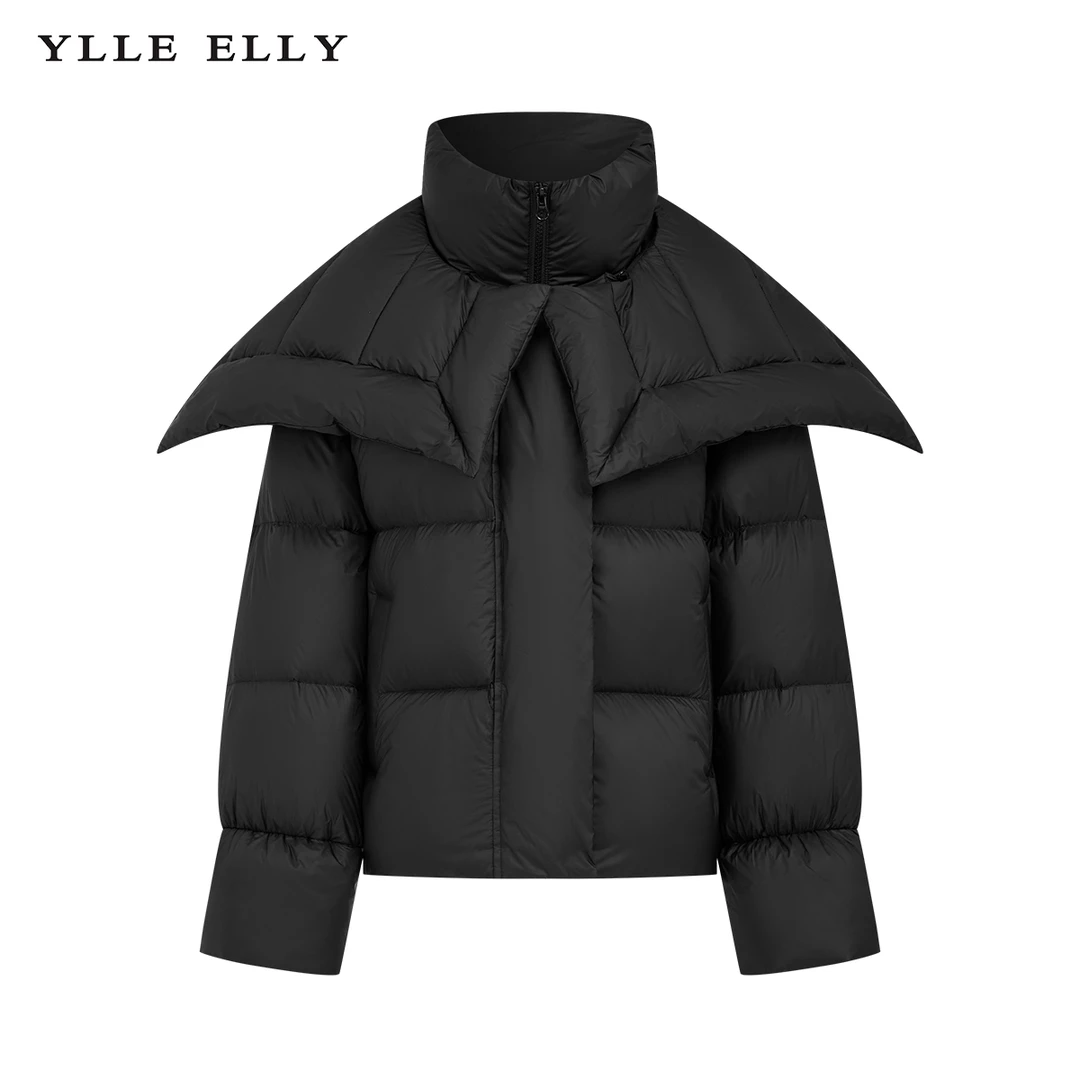 羽绒服女冬季拼接设计感短款外套Y427307115