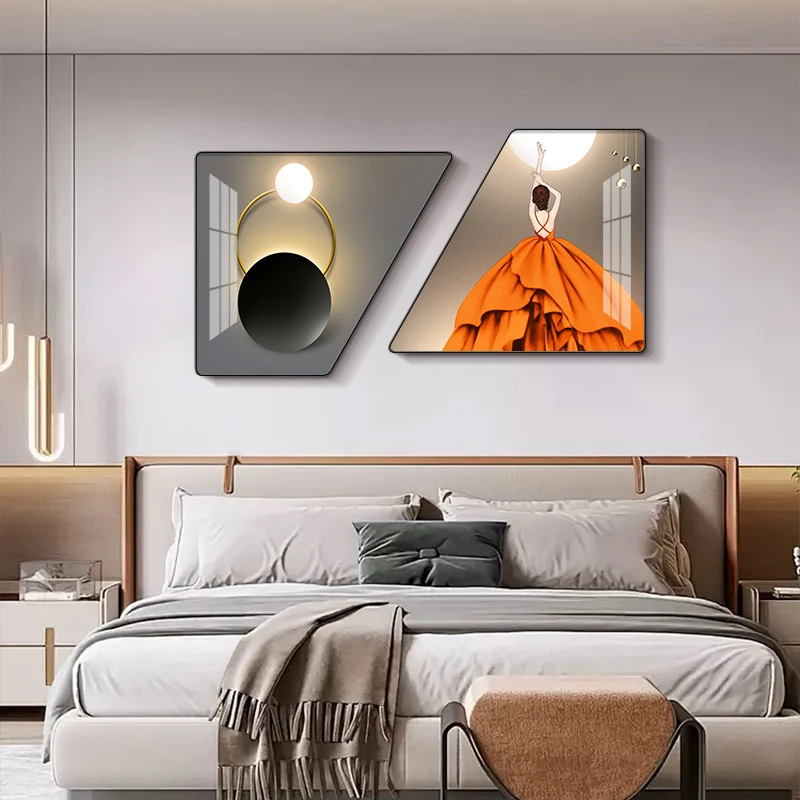 2025新款卧室床头装饰画现代轻奢房间挂画餐厅人物创意组合墙壁画