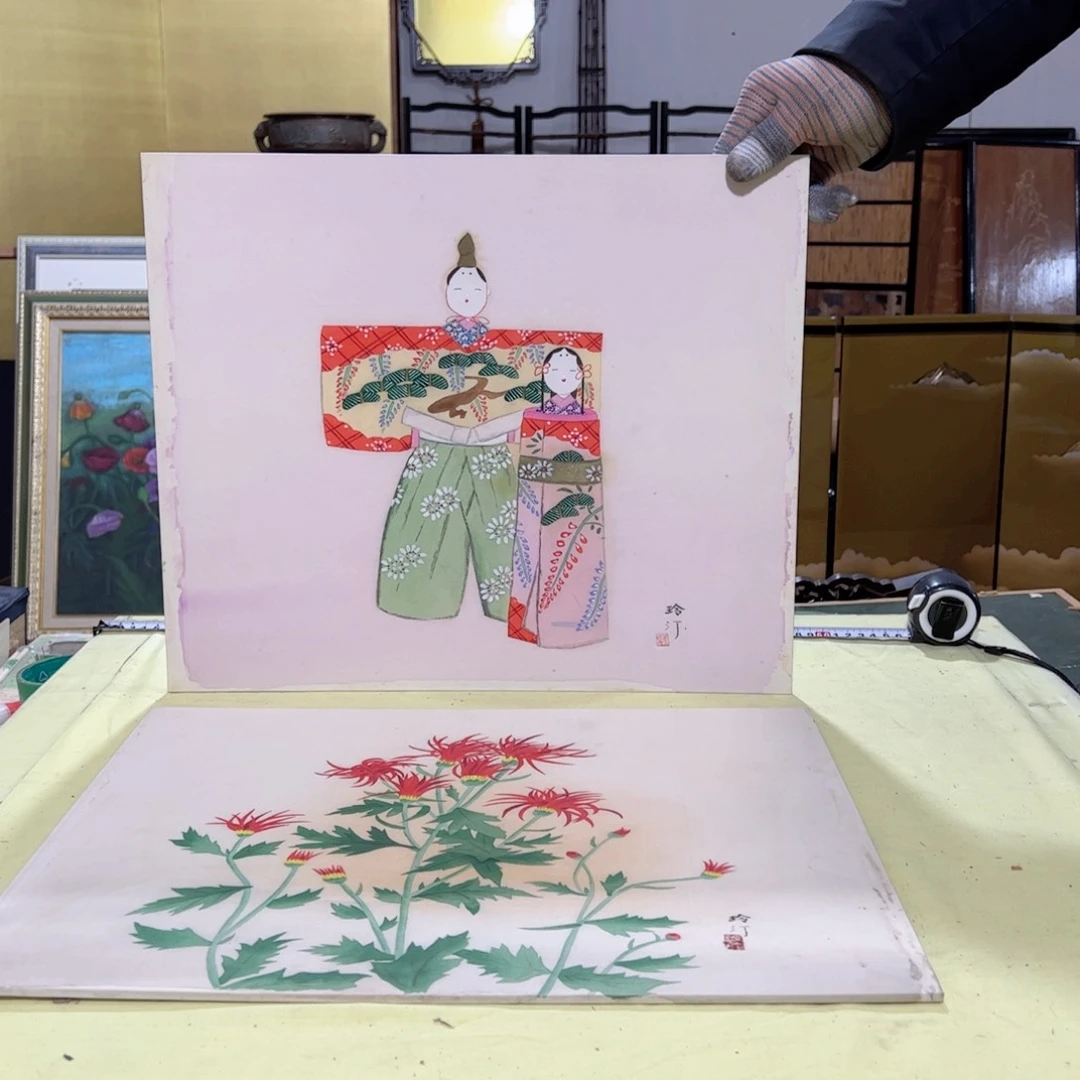 绘画小****?屏风框画茶空间设计