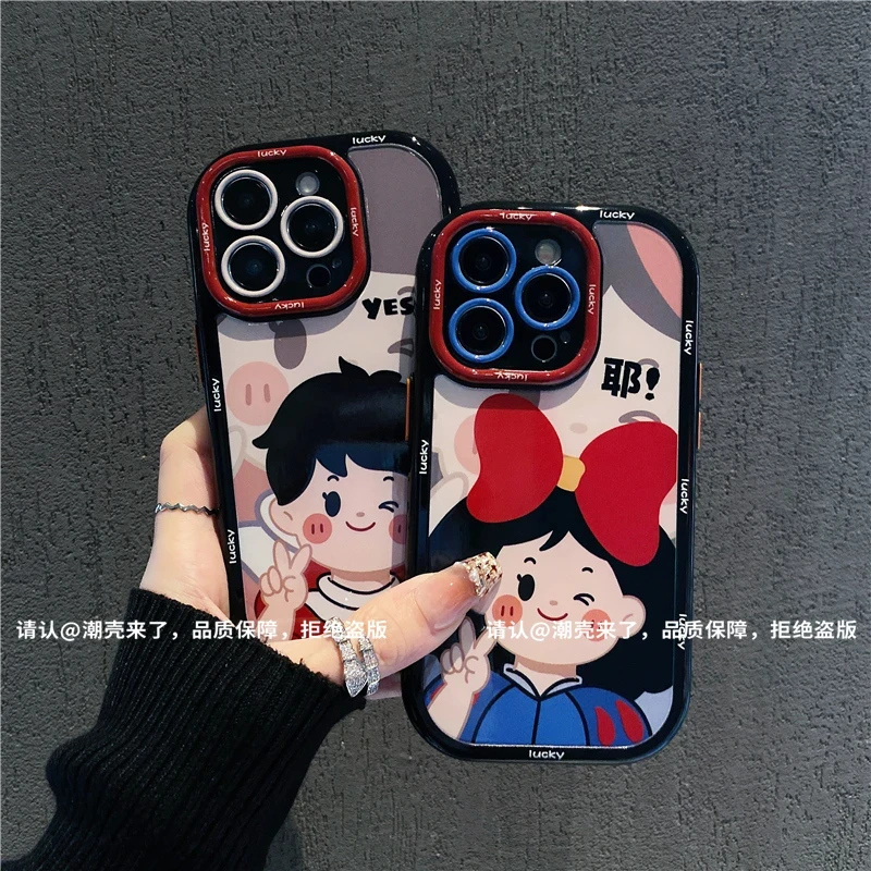 可爱男女情侣款适用iphone16/苹果15华为oppo防摔vivo小米泡芙壳
