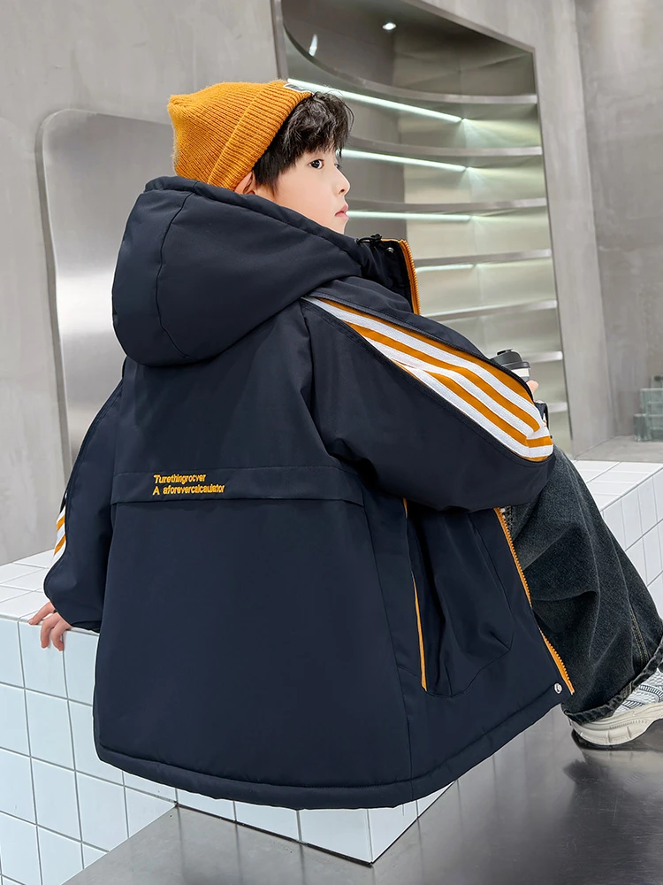 MK&DK男童秋冬外套加绒加厚2025新款冬装中大童儿童派克服痞帅风