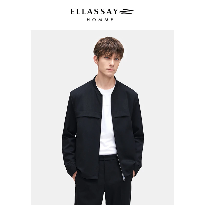 【可机洗】ELLASSAY歌力思男装25年新款羊毛斜纹夹克EME363W00700