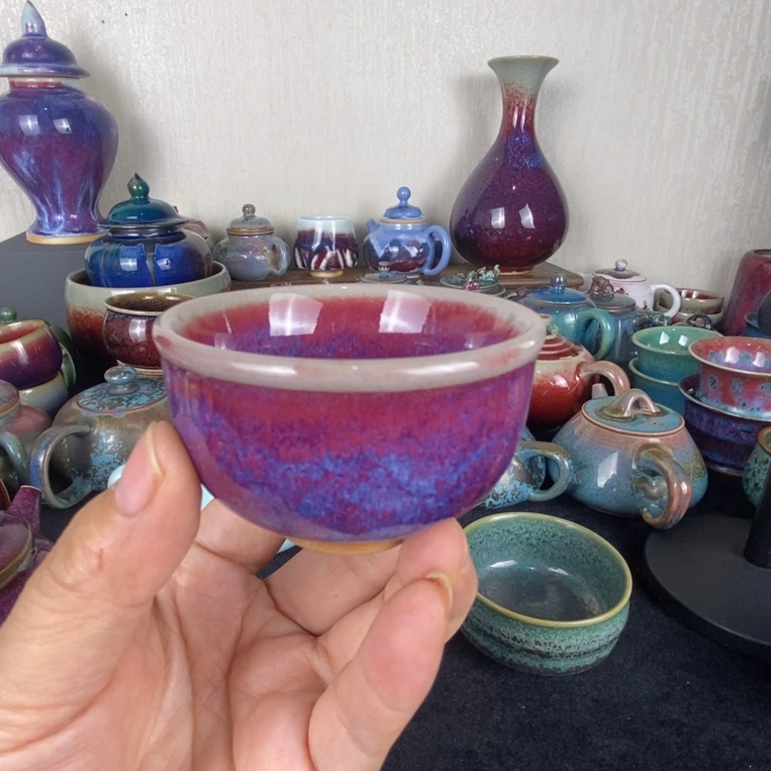 中国神后钧瓷茶具瑕疵处理