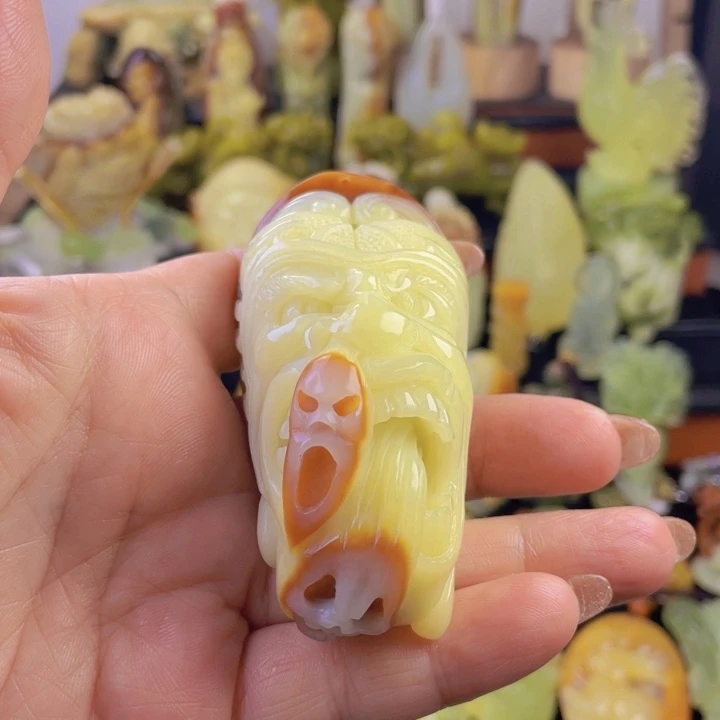 蛇纹石玉手把件未镶嵌