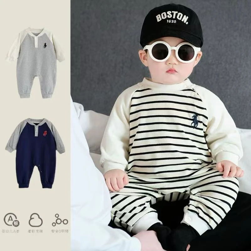 新生儿衣服纯棉春秋长袖连体衣韩系潮流宝宝爬服婴儿秋季连体衣