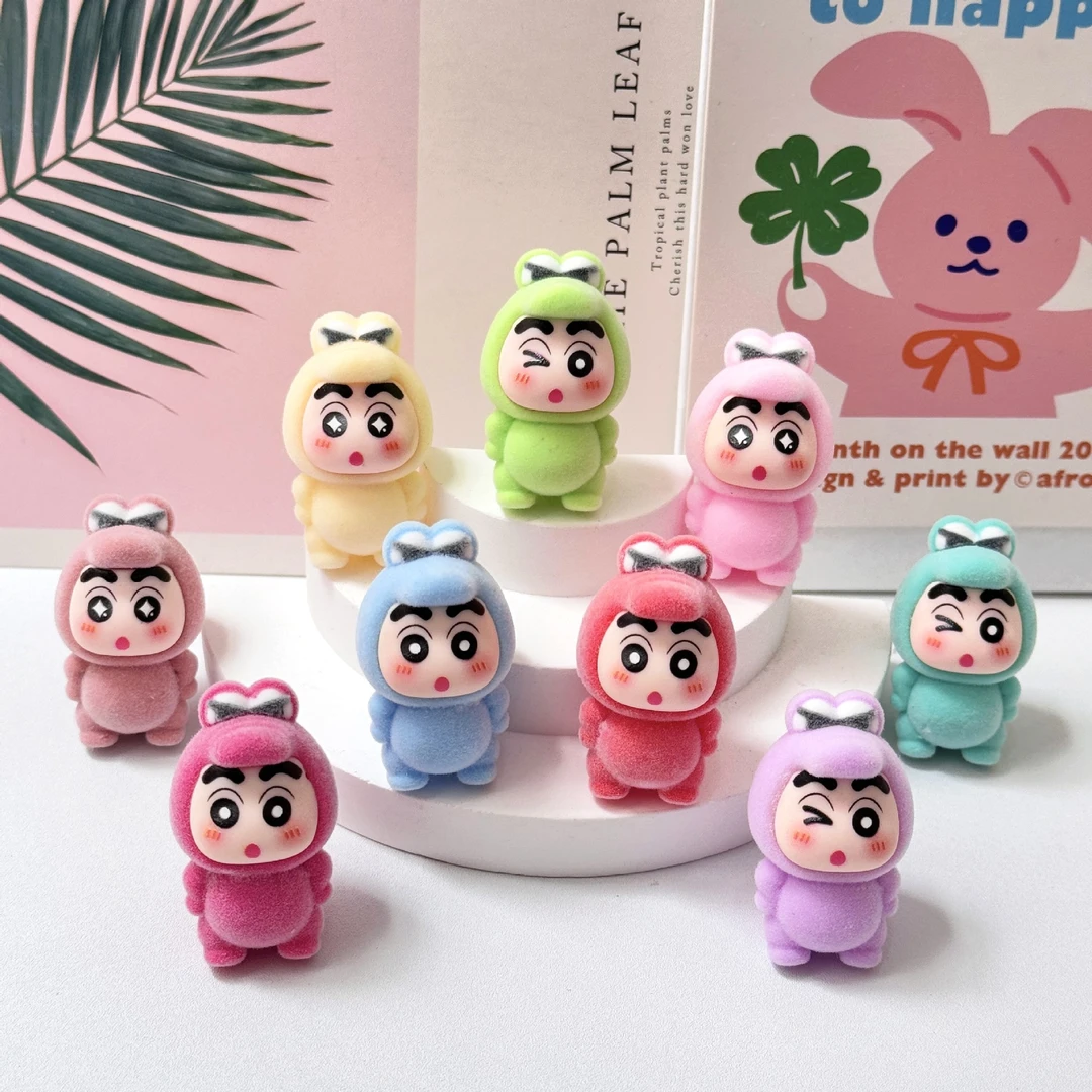 【许愿+对碰】蜡笔小新植绒鳄鱼系列diy饰品小摆件