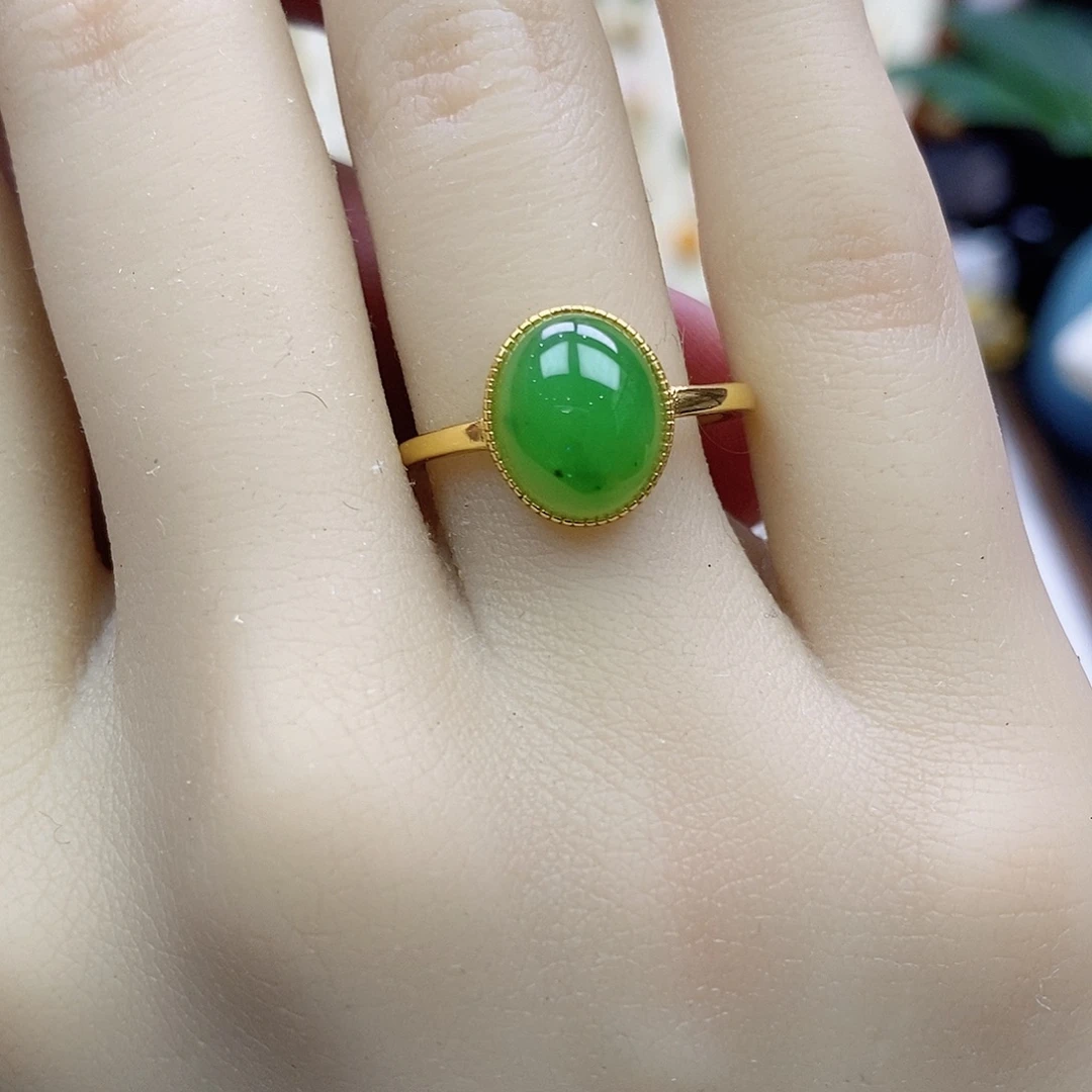 和田玉银S925镶嵌耳饰