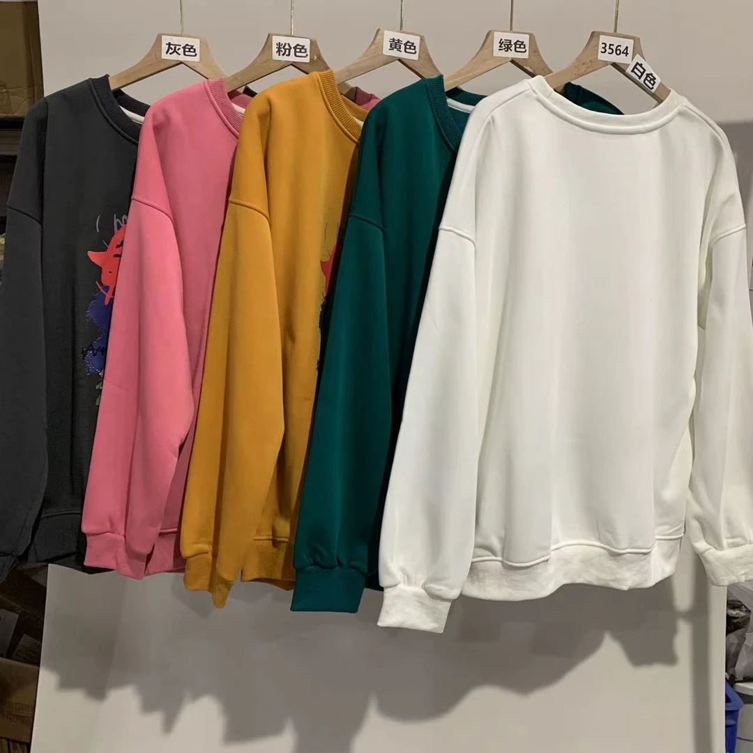 3564号#圆领加绒印花卡通休闲百搭卫衣