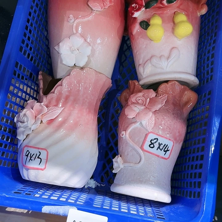 瓷片花盆多肉植物艺术品