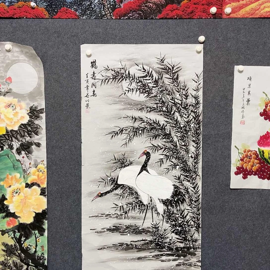 国画四尺花鸟一副