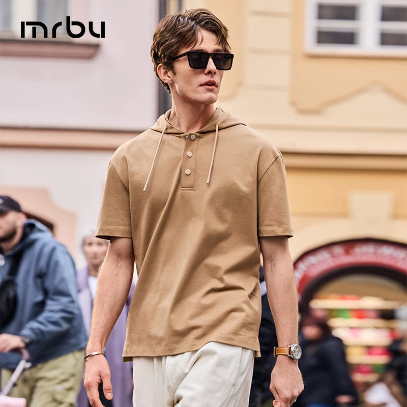 Mr.Bu布先生连帽设计廓形版纯棉宽松2025初秋短袖上衣男GT16325