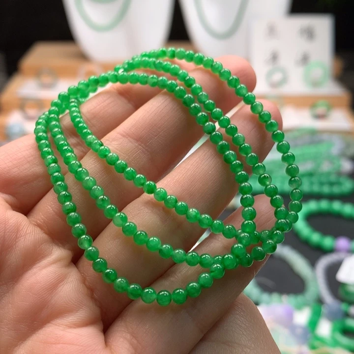 翡翠未镶嵌颈饰天然缅甸A货翡翠 卡3mm