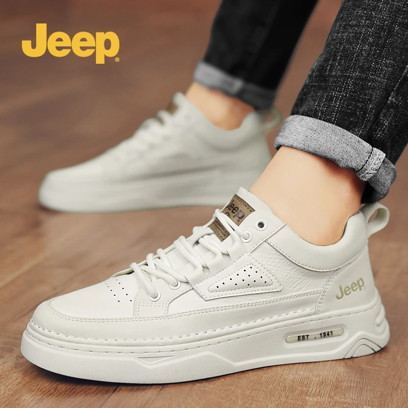 Jeep/吉普男士休闲板鞋2025春季新款潮流时尚百搭软底防滑运动鞋