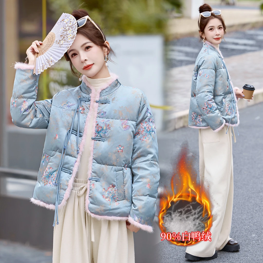 新中式国风羽绒服女爆款2025新款冬季短款小个子时尚洋气高级外套