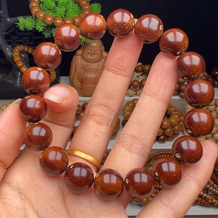 手串紫金鼠卡12.8半实心火焰纹光珠