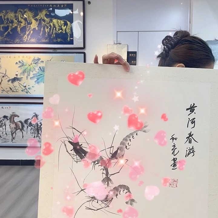 国画黄河春游……纯手绘作品……