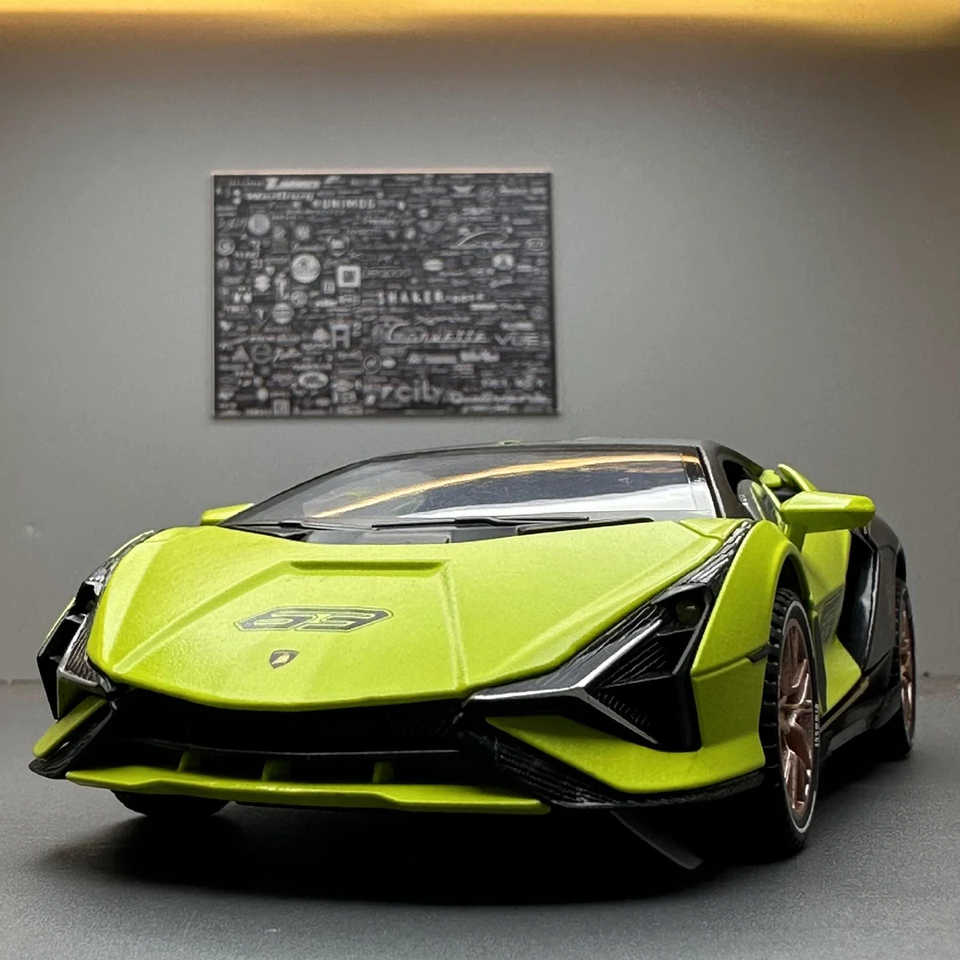 【兰博基尼闪电】仿真1∶24合金汽车模型摆件炫酷声光回力玩具车礼物