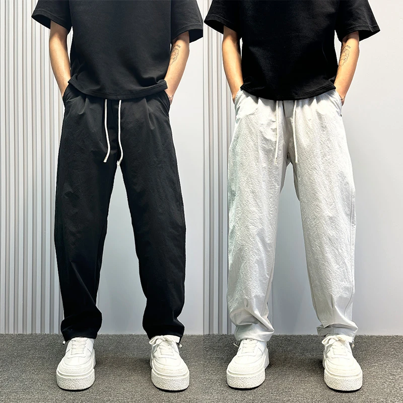 裤子男士2025新款高级感直筒休闲裤夏季薄款美式速干户外冲锋裤潮