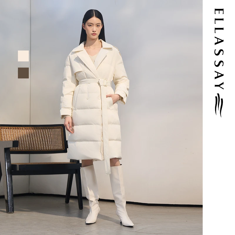 【粉丝专享】歌力思冬季风衣轮廓羽绒服女EWD363L02700