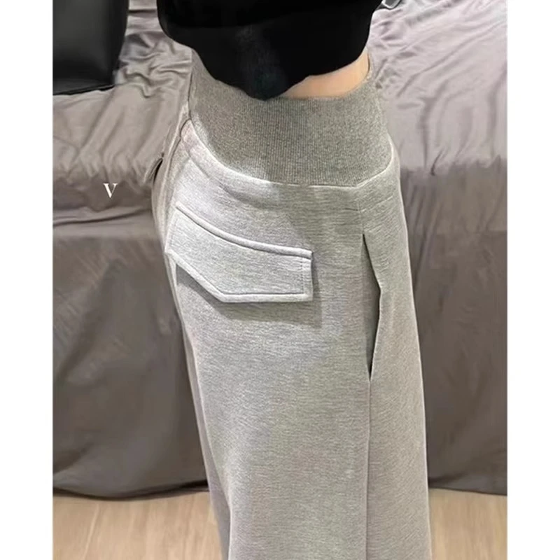 美式高街运动裤女春秋2025新款宽松休闲卫裤小个子高腰直筒阔腿裤