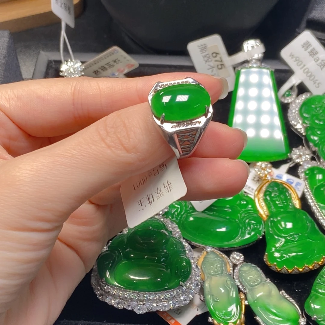 翡翠银S925镶嵌吊坠(不含链)