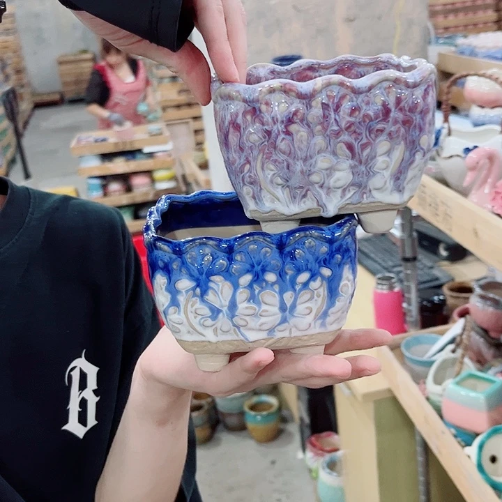 有孔.凑单10元陶瓷花盆发货！