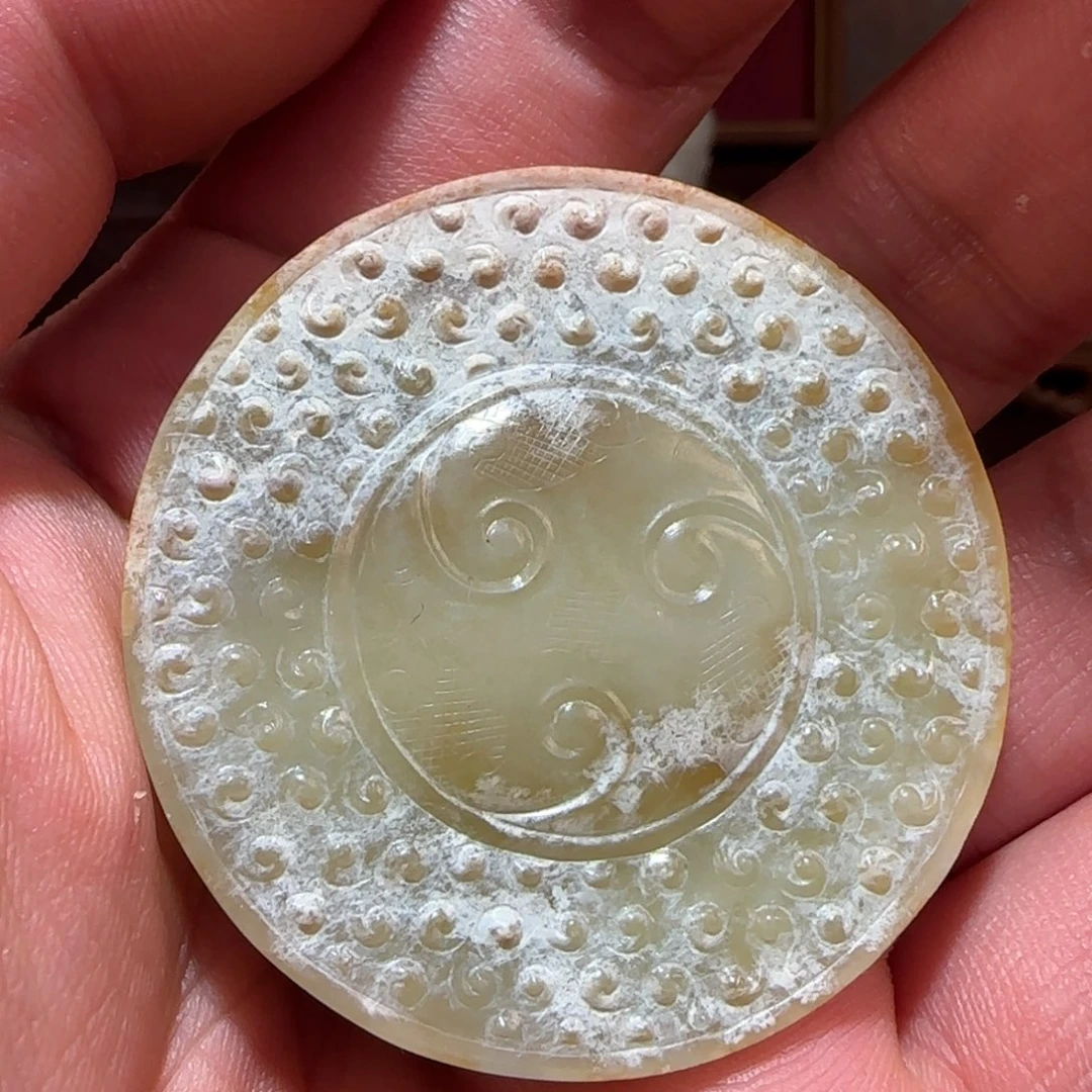 明***戟和田玉未镶嵌车挂