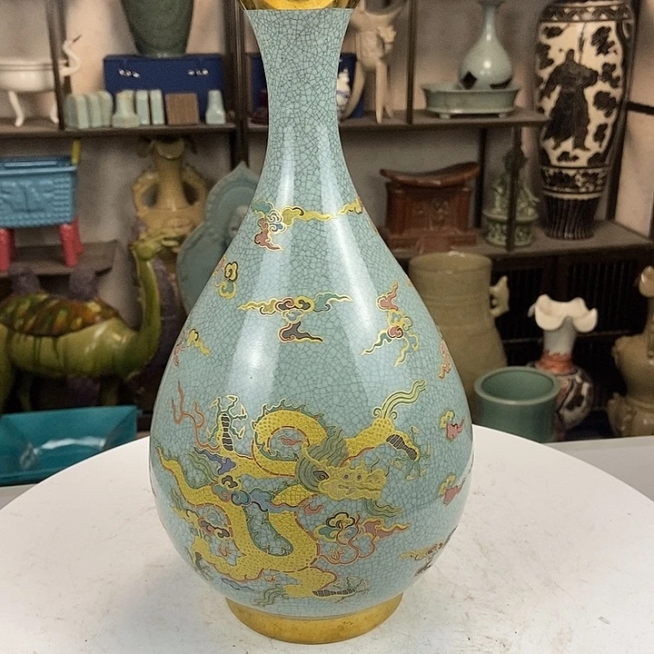 汝瓷描金加彩玉壶春