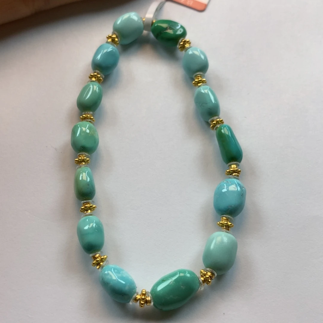 绿松石手串银S925镶嵌