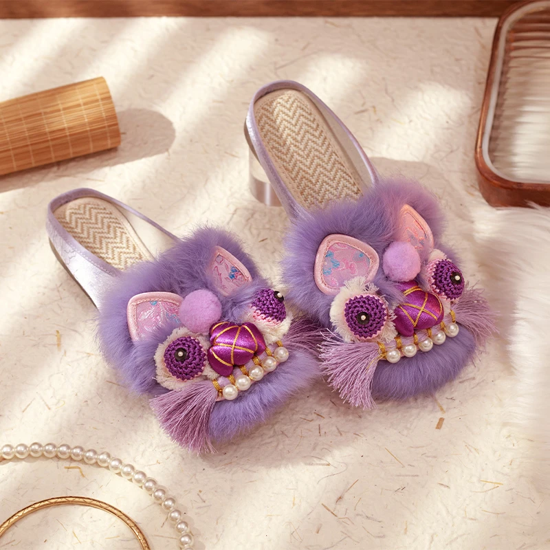 虎头鞋女成人非遗手工布鞋新中式民族鞋子拖鞋平底单鞋老北京布鞋