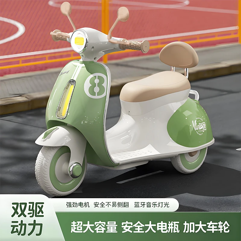 年货儿童电动摩托车1-5岁幼儿男女宝宝玩具可遥控自驾坐人三轮车