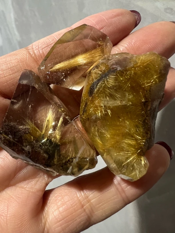 天然发晶小随性摆件