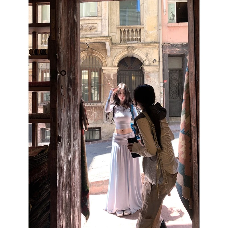 FuunJ方几 香软Crush女高腰中长半身裙