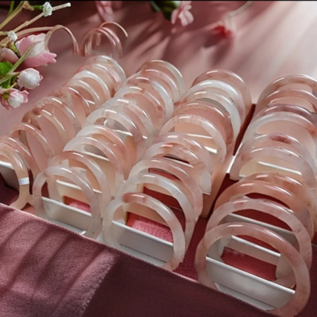 桃花酿手镯 金丝玉 天然玉石 拍一发一多样性发货