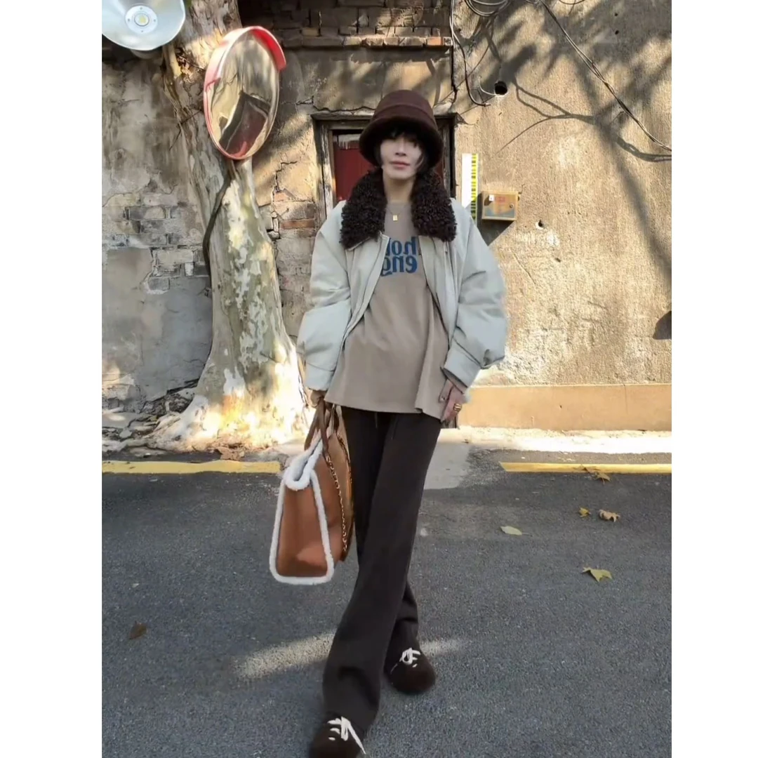 流行一整套2025秋冬新款时尚气质慵懒风休闲上衣外套裤子三件套