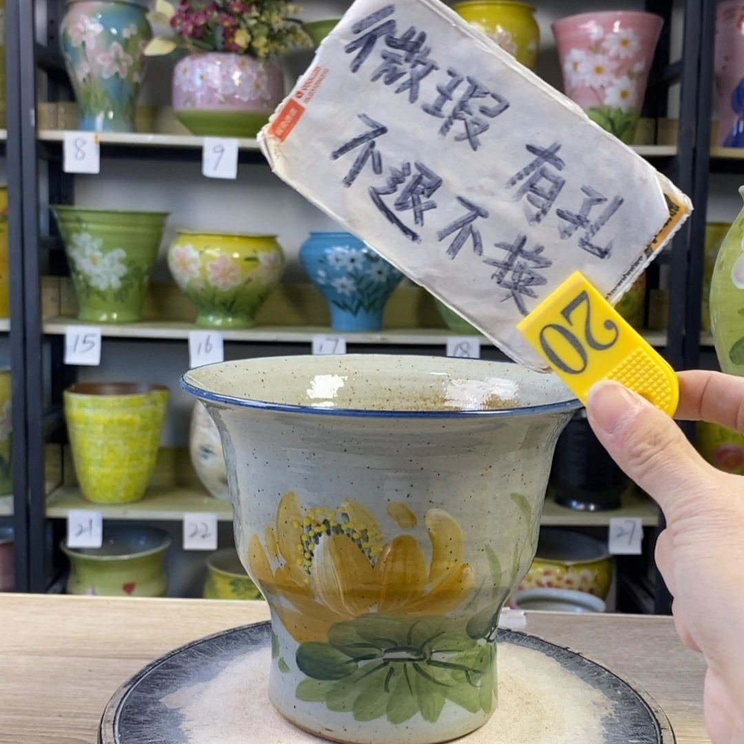 景德镇手工手绘陶瓷花盆