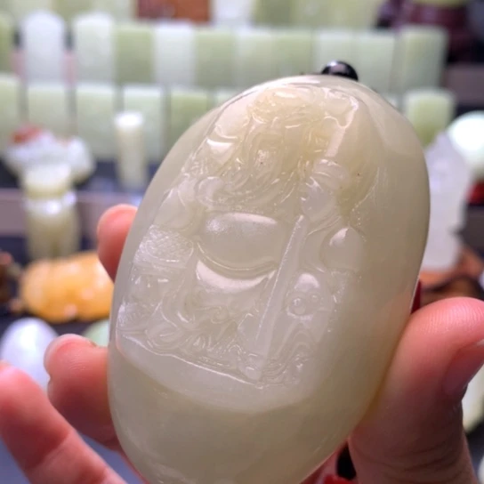 石材方解石手把件
