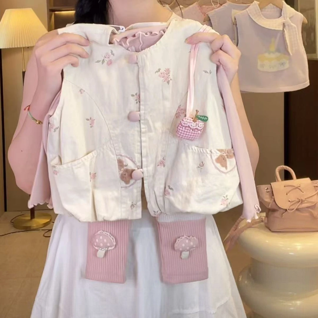 韩版女秋季常规套头单排扣套装学院风日系国风少女