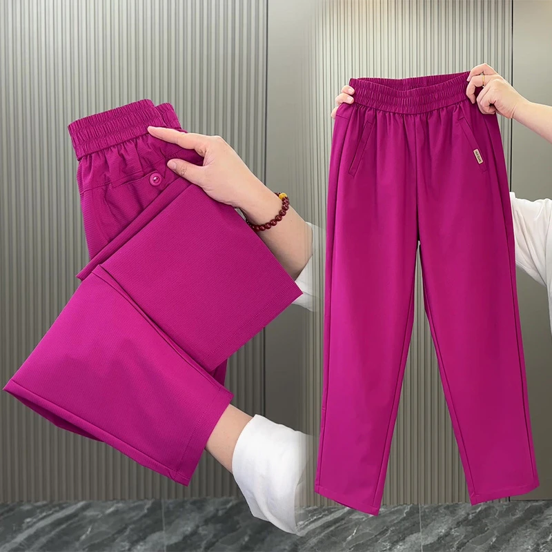 夏季薄款九分直筒女宽松显瘦哈伦高腰哈伦裤女夏季薄款速干空调