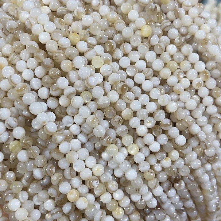 玛瑙/玉髓合金珠宝半成品6条4mm天然蚕丝贝