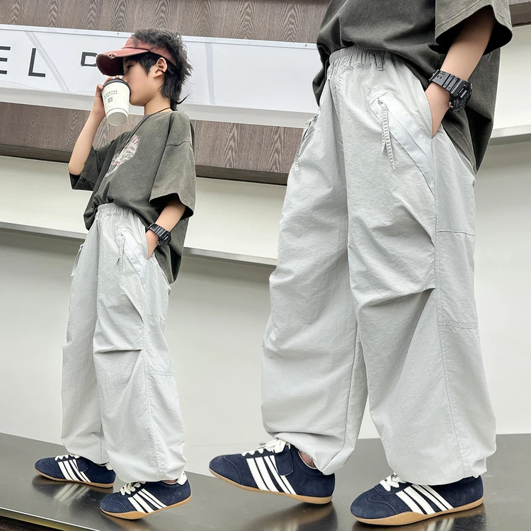男童春夏薄款休闲裤2025新款中大童春装儿童裤子工装洋气潮款长裤