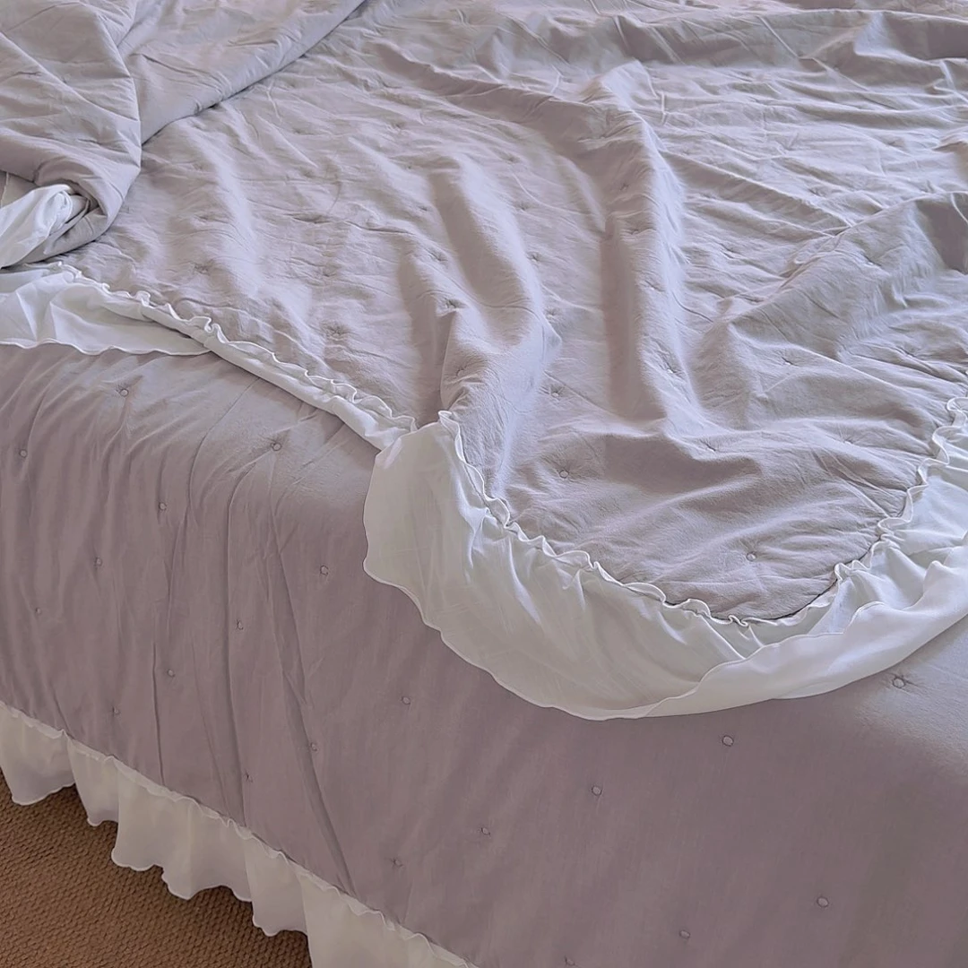 莱赛尔纤维灰色波点夏被