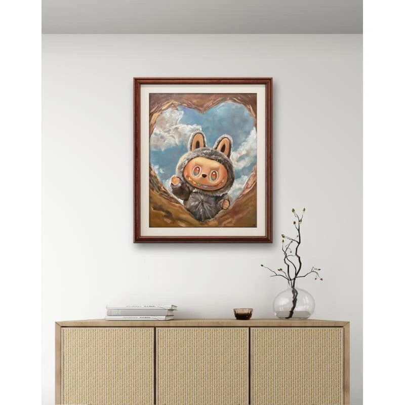 【心动瞬间】可爱写实手绘油画挂画装饰画尺寸：50cm*60cm