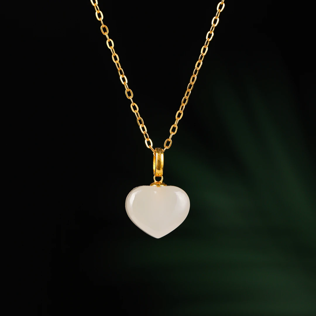 【玉契同心】10*12mm金圈为盟，藕粉爱心为契环住一颗未染尘的真心