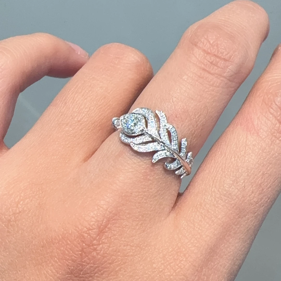 【小晗专属】豪华版羽毛钻石戒指 多样性发一 时尚百搭简约经典