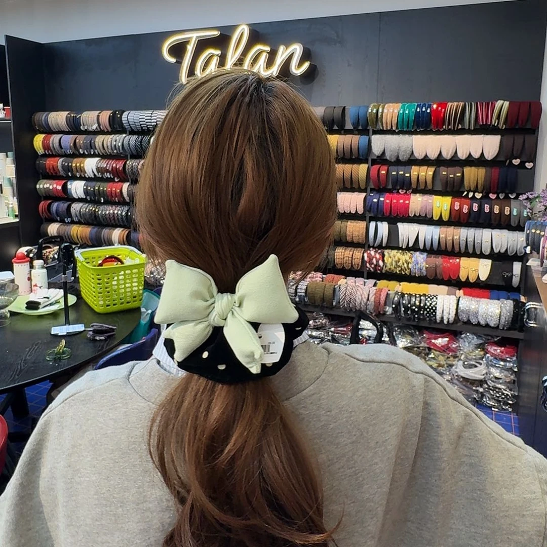 非金属新款浅绿色黑色发圈